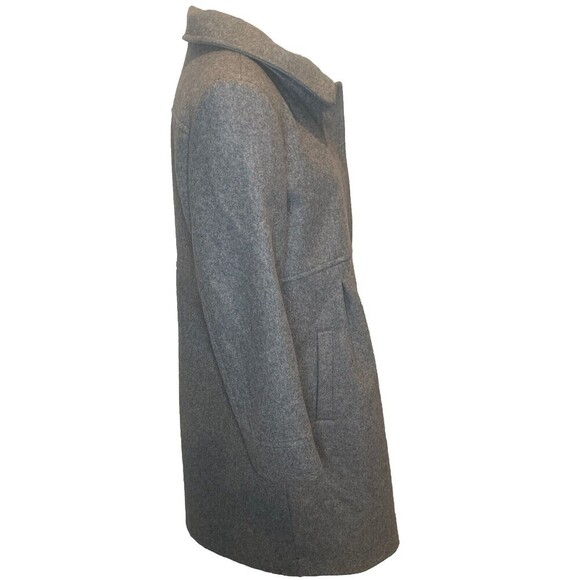 Women’s DKNY Gray Wool Blend Babydoll Peacoat Fully Lined Size 12 Petite MINT - Picture 6 of 10